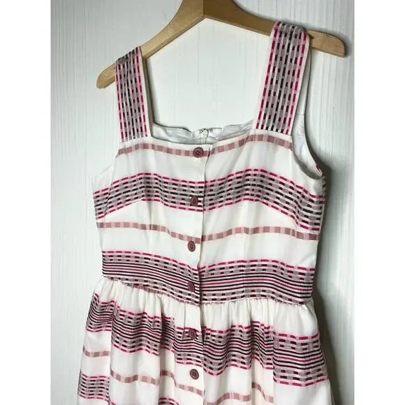 GAL MEETS GLAM Ashton Striped Square Neck Dobby Sundress Sundress NWT US 10 - Picture 4 of 10